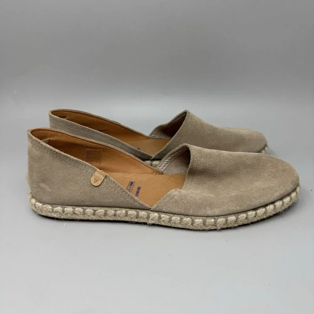 Verbenas Carmen Shoes EU Size 41 Suede Espadrille Flat Sandals US 8.5 Beige